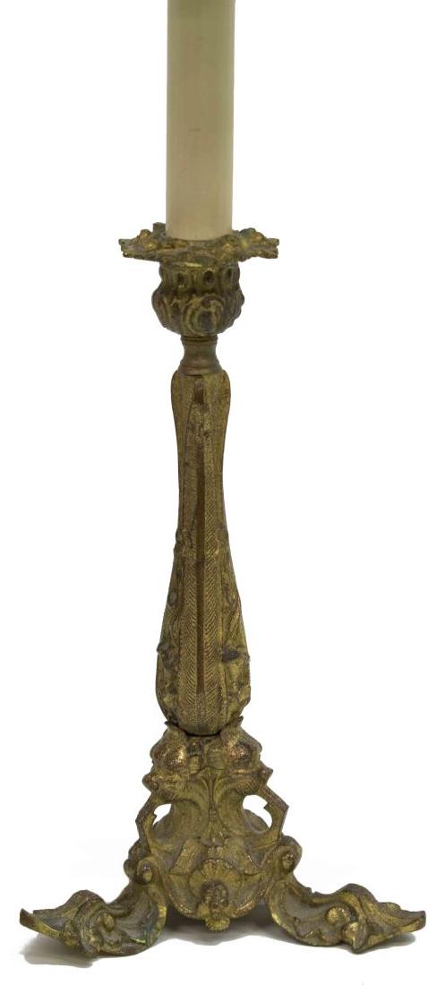 (2) FRENCH LOUIS XV GILT METAL SINGLE LIGHT LAMPS (1 of 2)