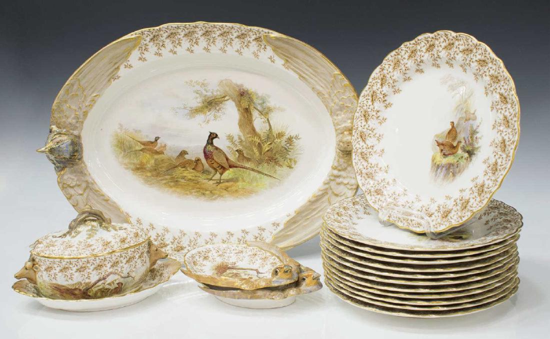 (17) ROYAL WORCESTER VITREOUS GAME BIRD SERVICE (1 of 8)