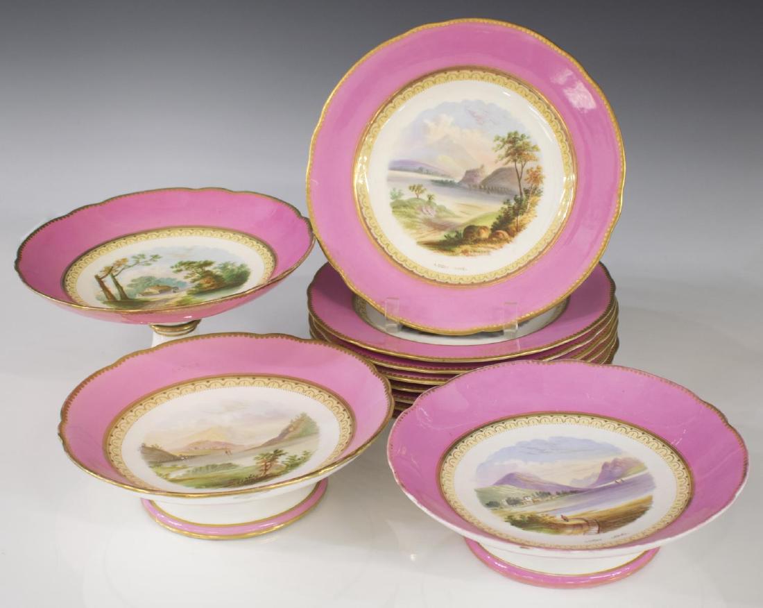 (11) ANTIQUE TOPOGRAPHICAL PORCELAIN DESSERT SET (1 of 5)