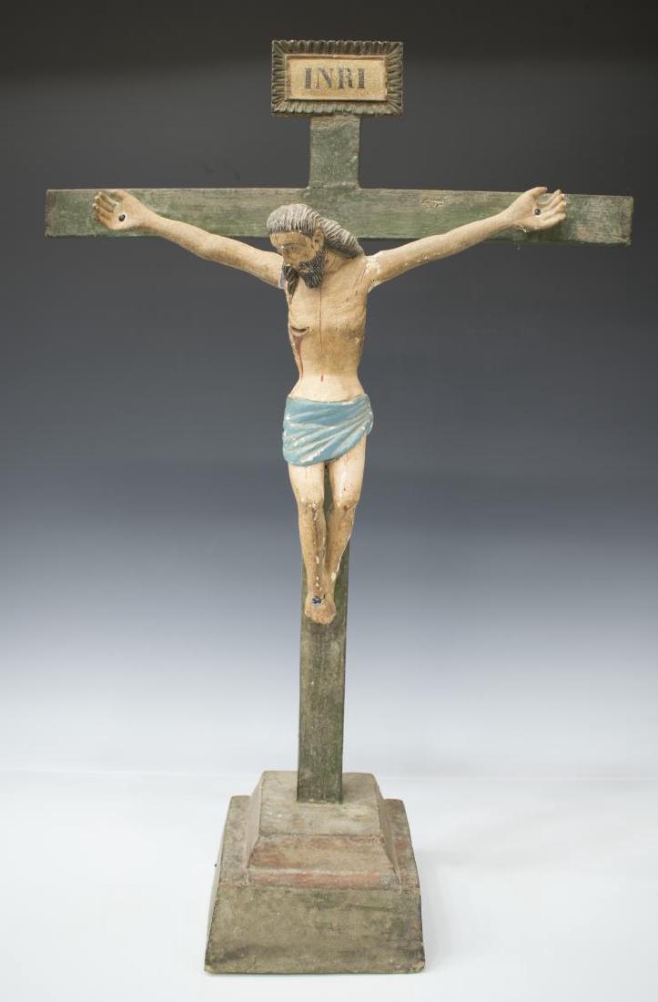 CONTINENTAL ANTIQUE RELIGIOUS STANDING CRUCIFIX (1 of 3)