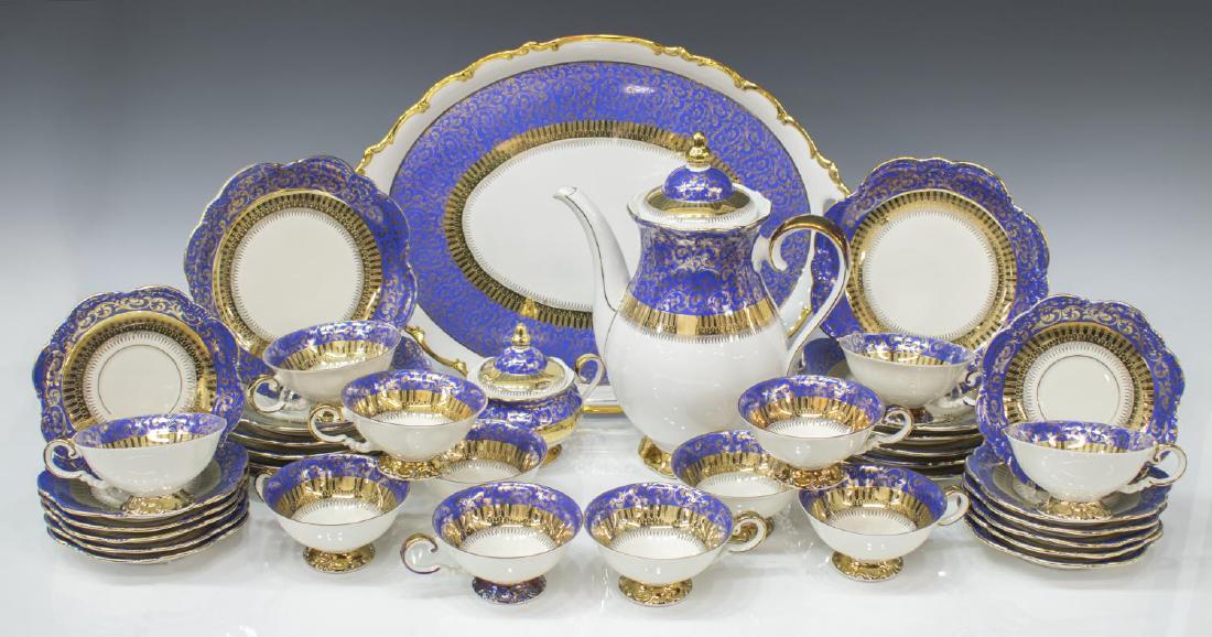 BAVARIAN PORCELAIN COBALT & GILT DESSERT SERVICE (1 of 5)