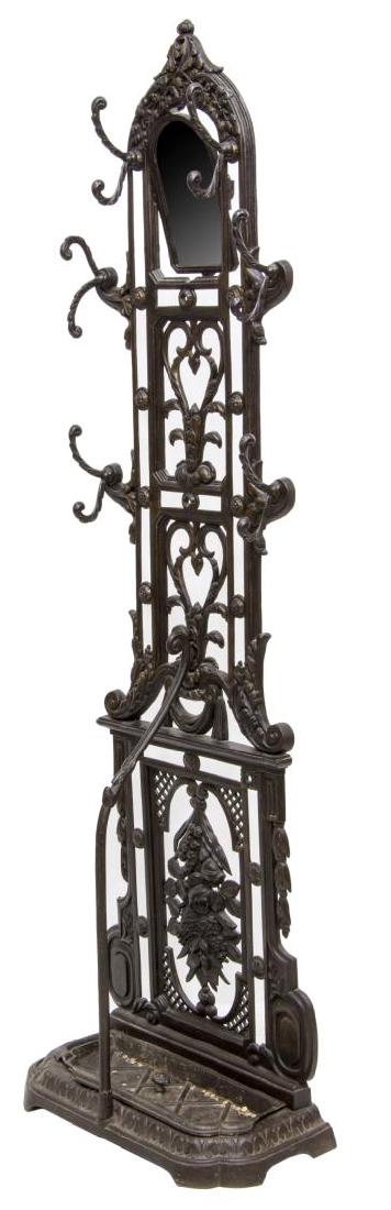 CAST IRON HALL MIRRORED HALL TREE (1 of 2)