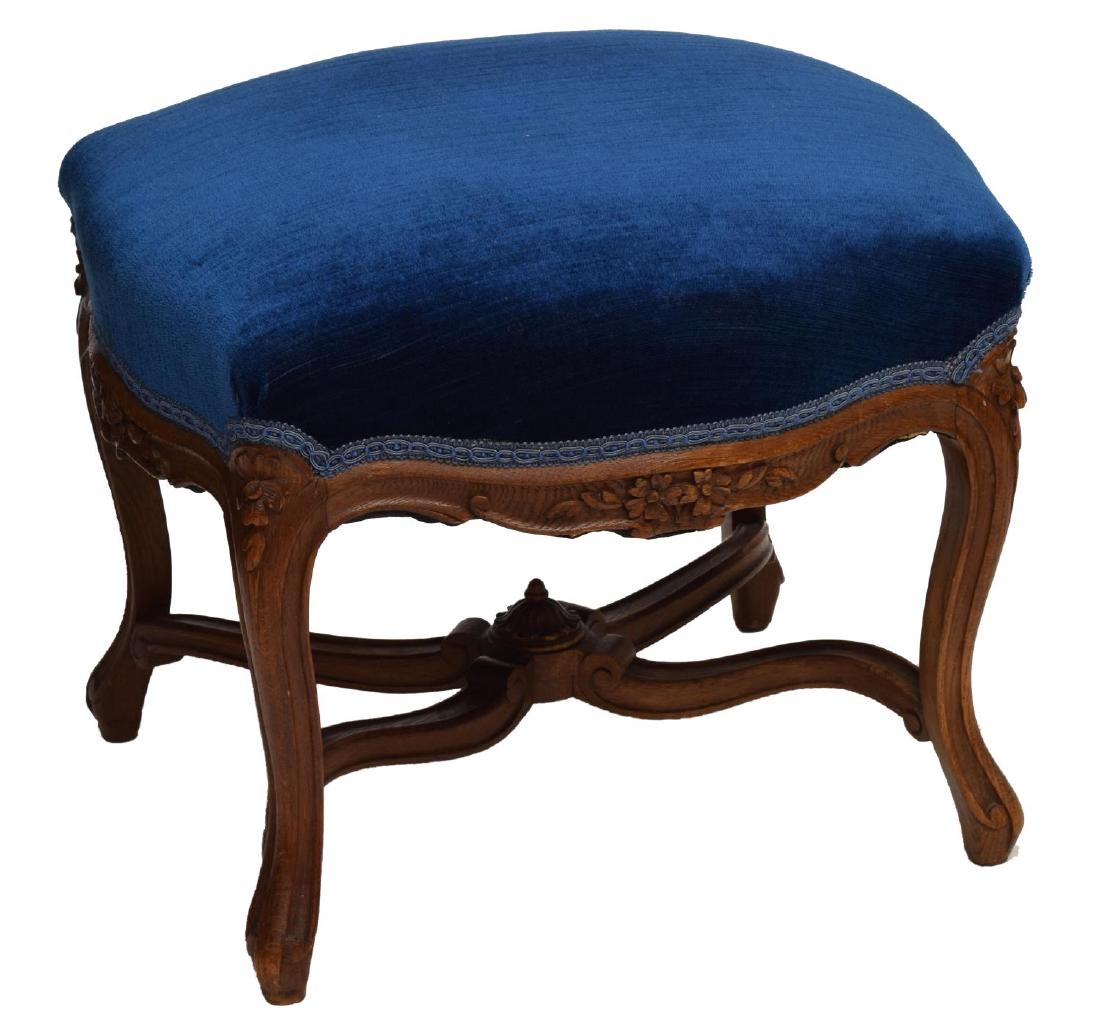 LOUIS XV STYLE FLORAL CARVED BENCH / STOOL (1 of 2)