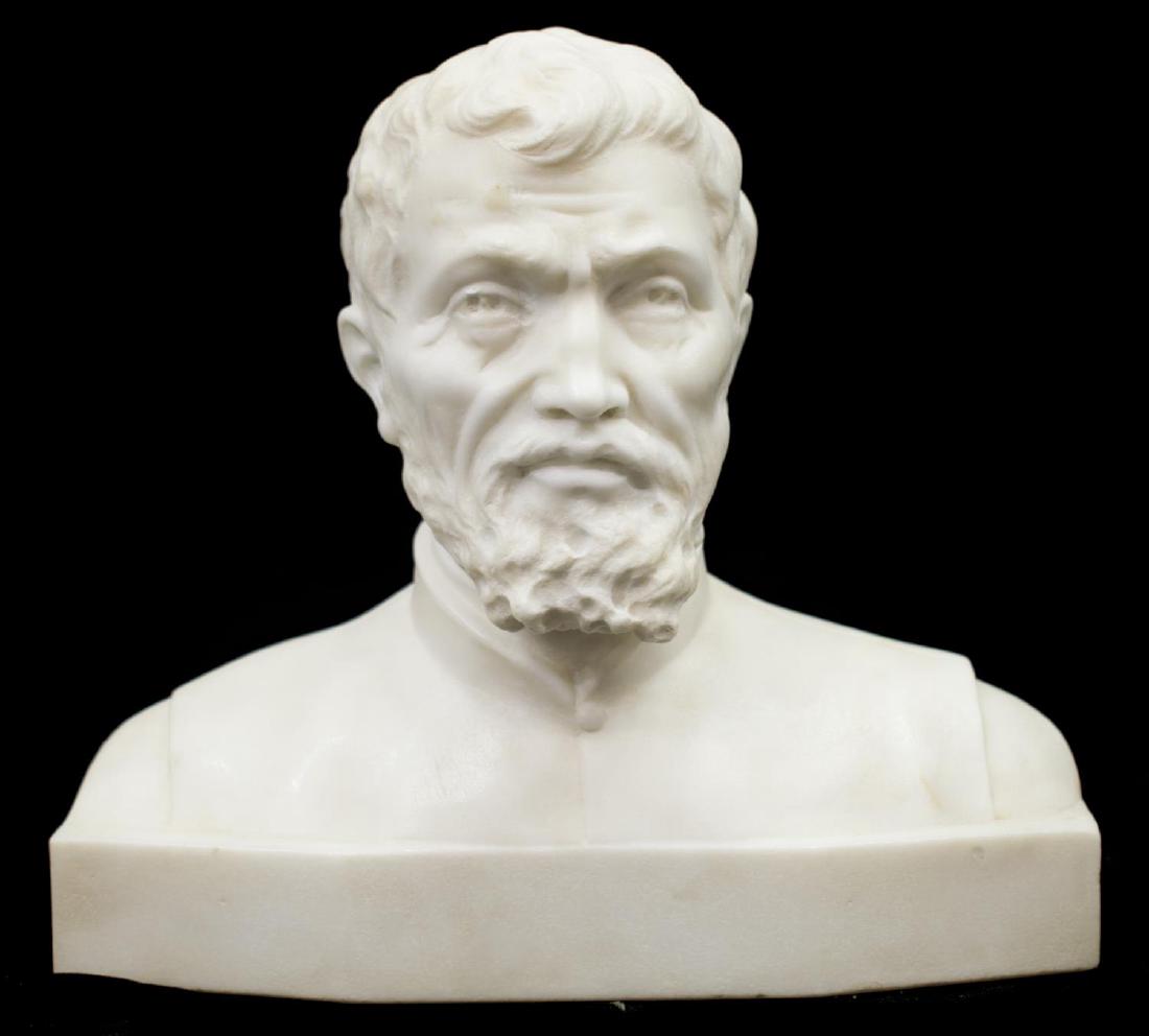 CARVED MARBLE BUST OF A BEARED GENTLEMAN (1 of 3)