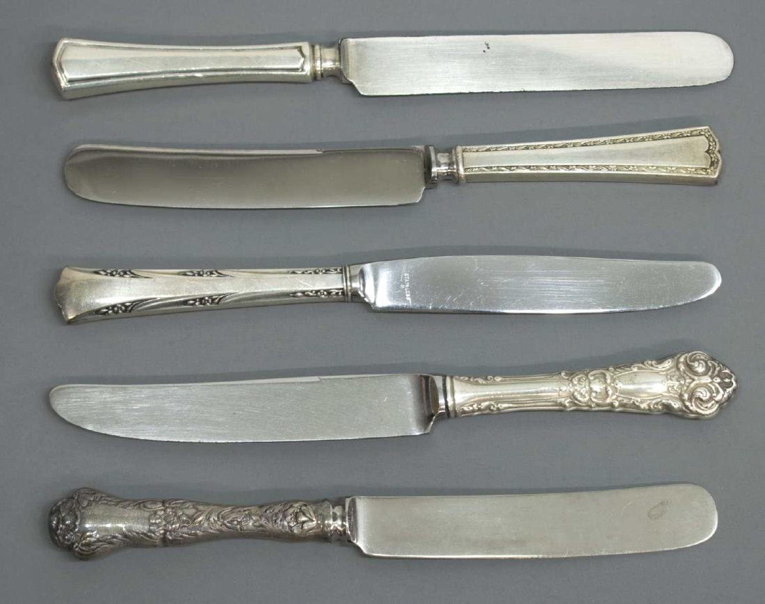 (45) COLLECTION OF STERLING SILVER HANDLED KNIVES (1 of 6)