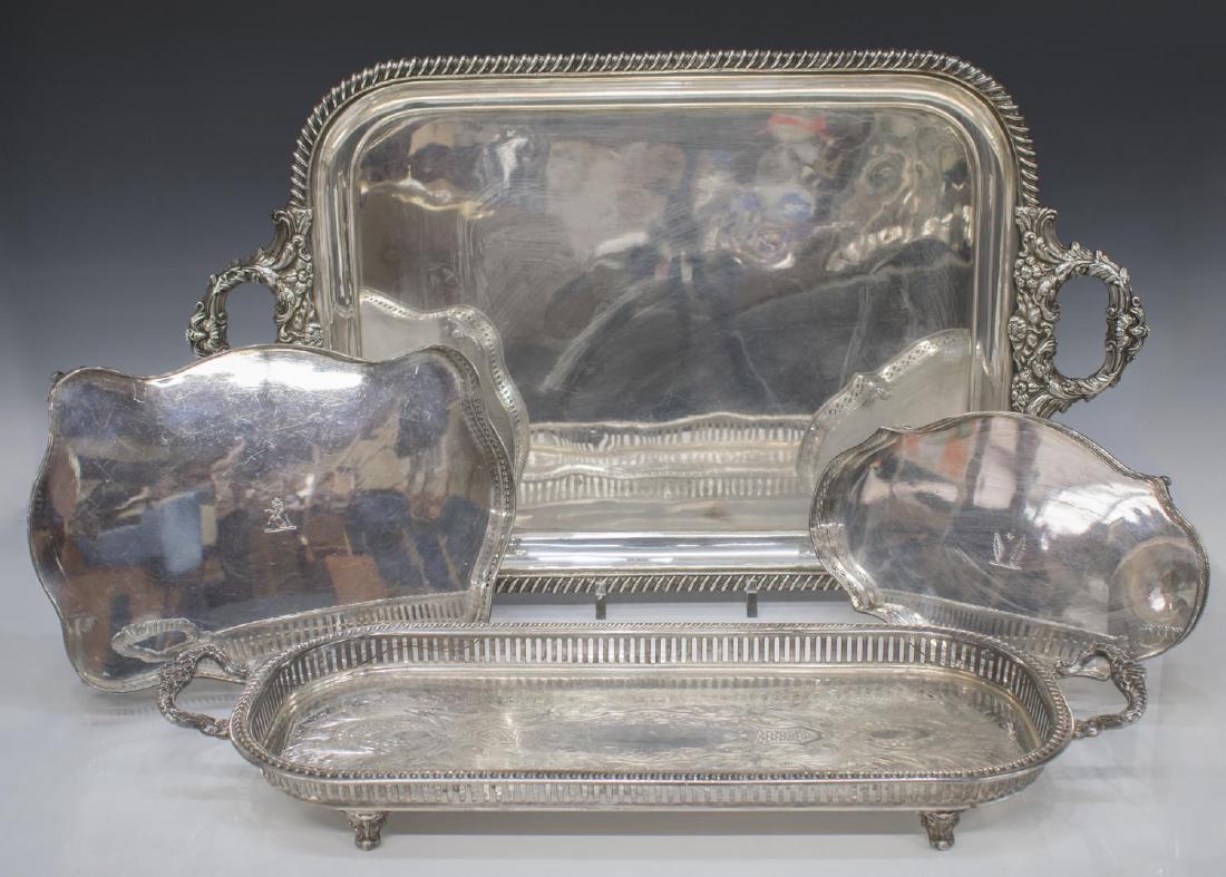 (5) COLLECTION SILVERPLATE SERVICE & TABLE TRAYS (1 of 4)