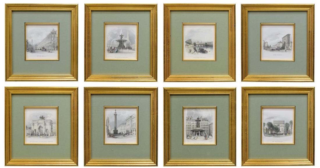(8) FRAMED THOMAS ALLOM ENGRAVINGS OF PARIS (1 of 18)