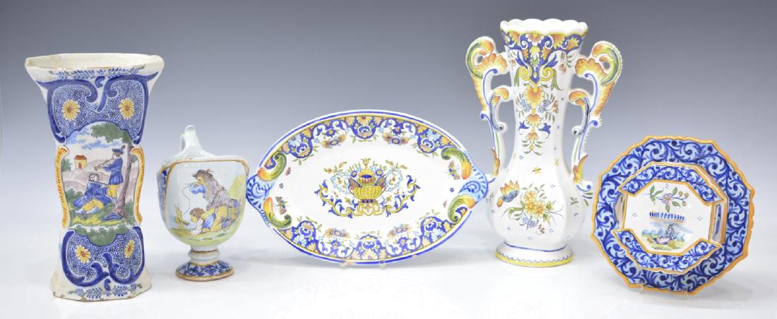 (5) COLLECTION OF ASSORTED QUIMPER CABINET ITEMS (1 of 6)