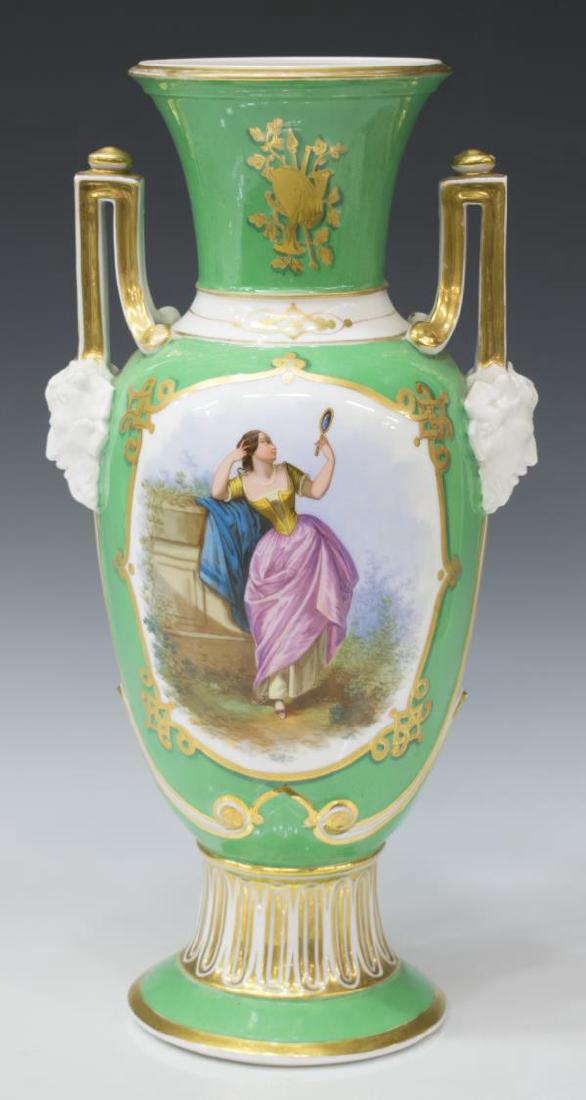 OLD PARIS PORCELAIN PARCEL GILT VASE, BEAUTY (1 of 4)