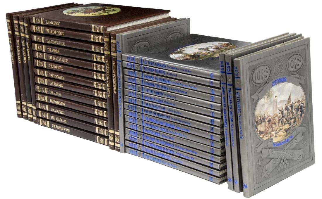 (38) TIME LIFE BOOKS, THE OLD WEST, THE CIVIL WAR: (lot of 38) Time Life Books: (19 volumes) "The Old West"; (19 volumes, "The Civil War", average book: 11"h, 8.5"w, .75"d, total: 75lbs Start Price: $100.00