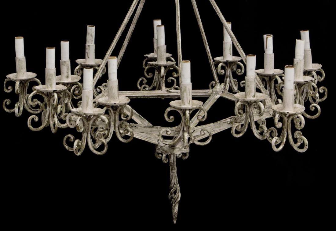 PAINTED WROUGHT IRON 15-LIGHT CHANDELIER (1 of 3)