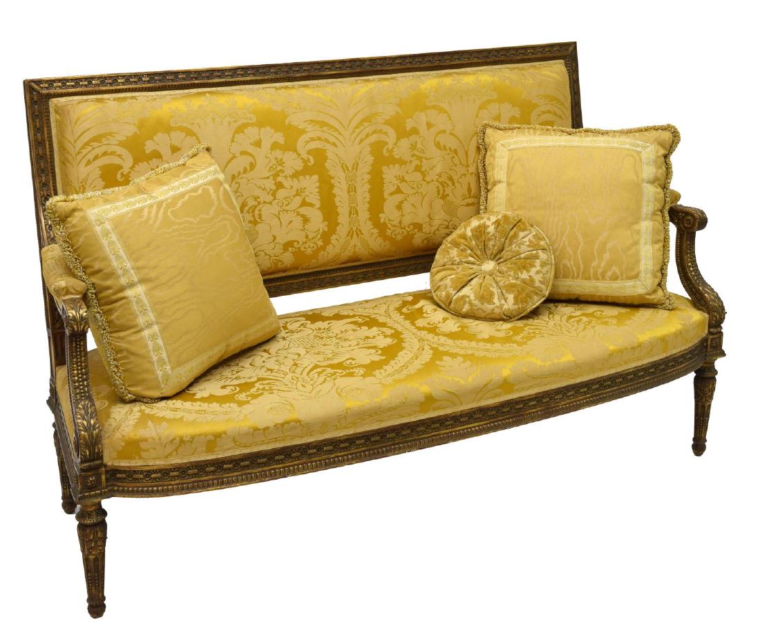 FRENCH LOUIS XVI STYLE PARCEL GILT SOFA (1 of 3)