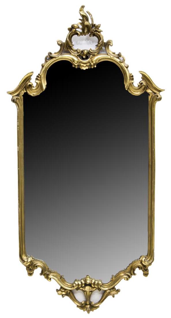 ITALIAN FLORENTINE GILTWOOD HANGING WALL MIRROR (1 of 2)
