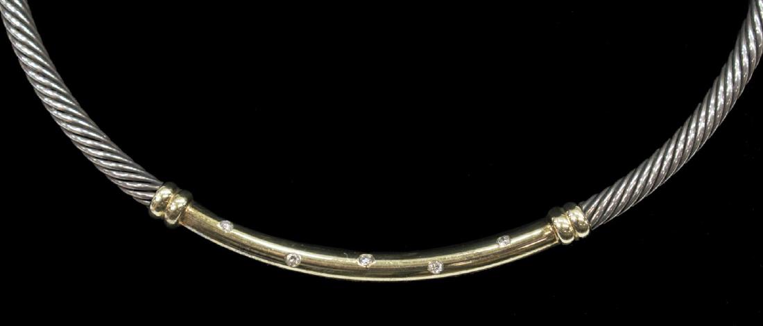 DAVID YURMAN 14KT, STERLING & DIAMOND NECKLACE (1 of 3)