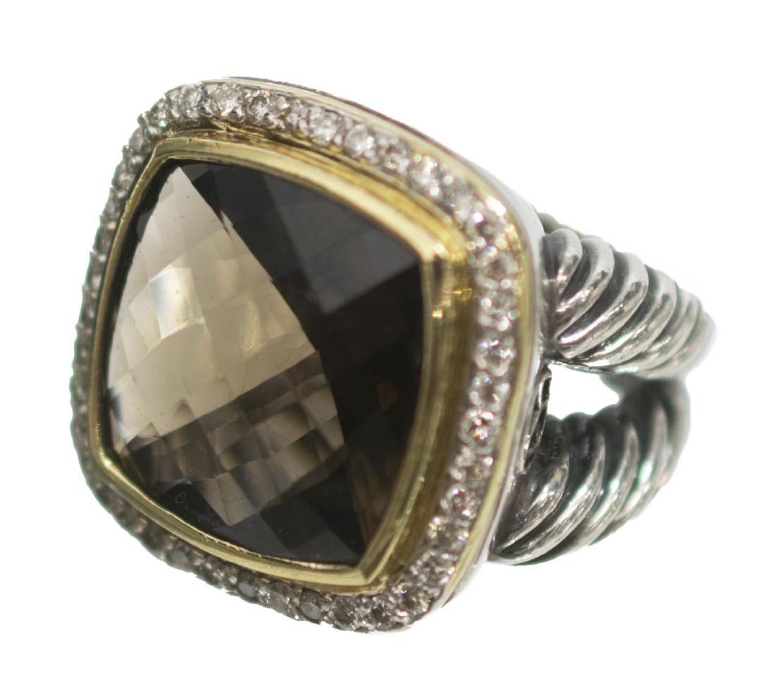 DAVID YURMAN 18KT GOLD, 925, DIAMOND & TOPAZ RING (1 of 4)