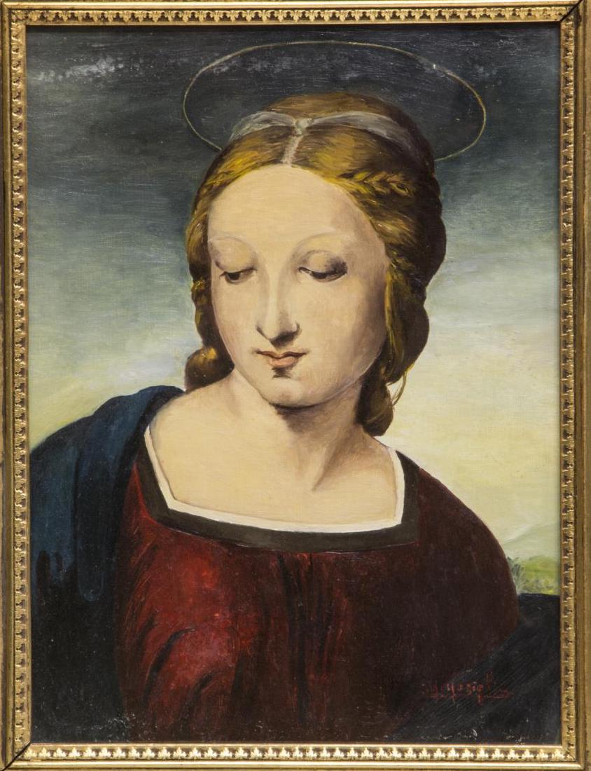 FRAMED OIL ON BOARD AFTER THE SANZIO MADONNA (1 of 4)