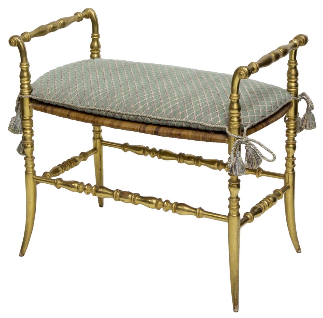 ITALIAN CHIAVARI-STYLE GILT WOOD BENCH SEAT (1 of 2)