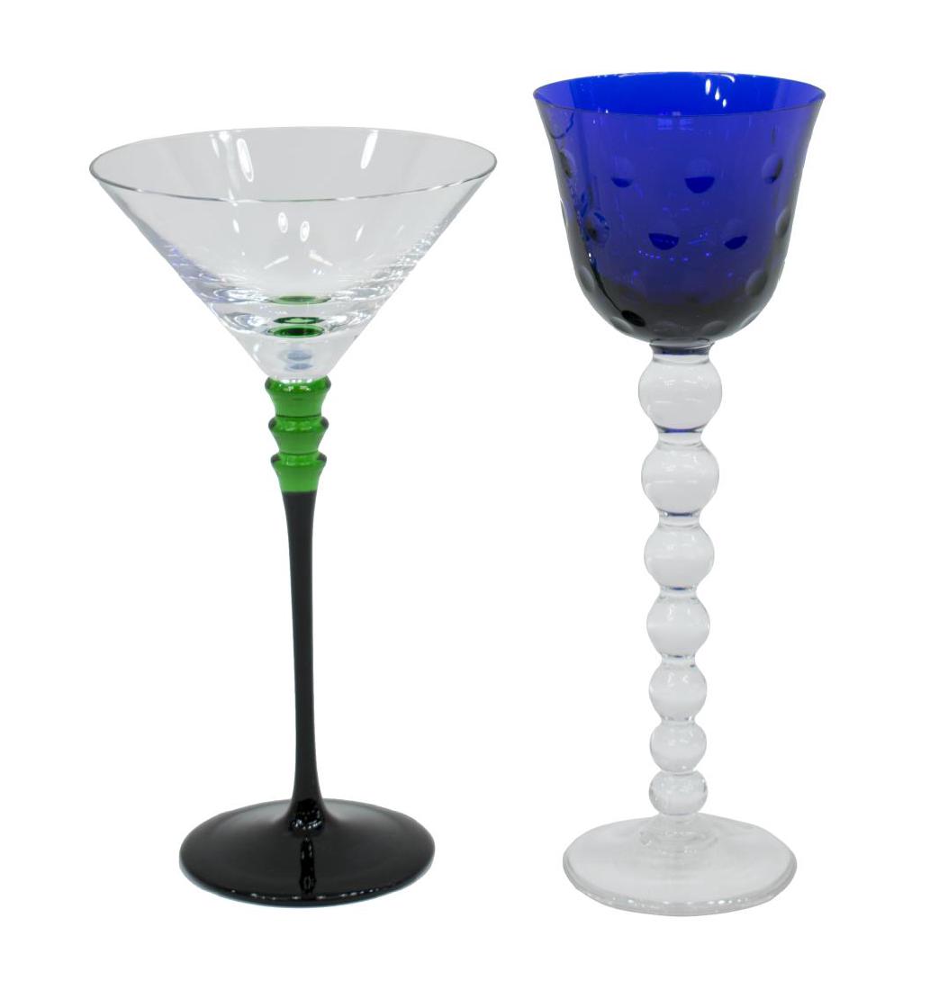 (2) ST. LOUIS CRYSTAL BUBBLES & ART GLASS STEMWARE (1 of 4)
