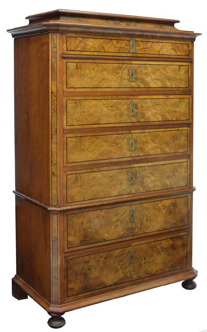 SCANDINAVIAN WALNUT SEVEN DRAWER CHEST ON CHEST (1 of 2)