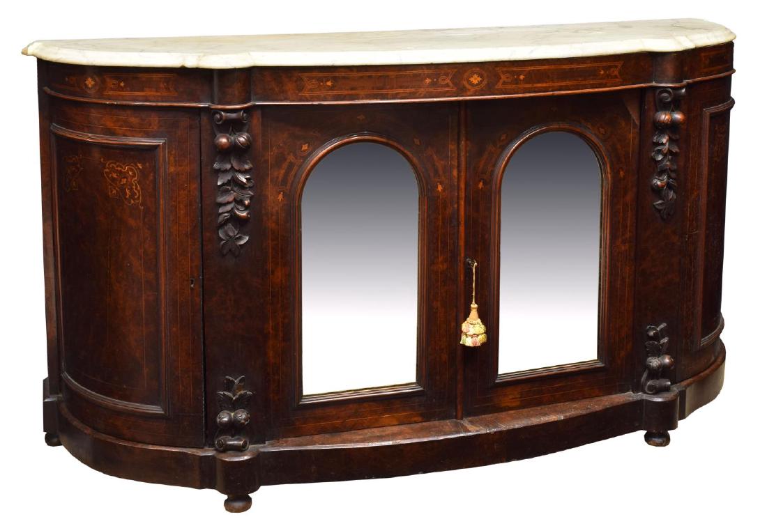AMERICAN NEO-CLASSICAL MARBLE TOP SIDEBOARD (1 of 3)