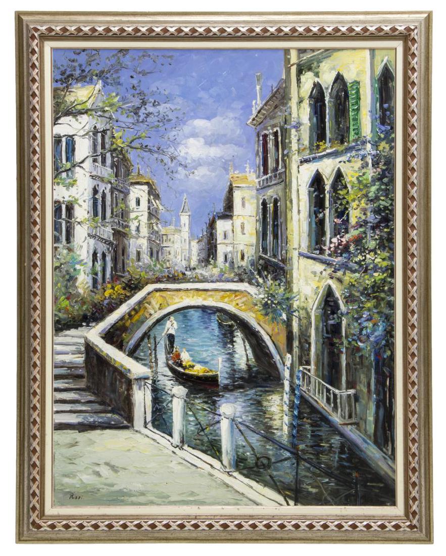 FRAMED OIL ON CANVAS OF VENICE WITH GONDOLA (1 of 4)