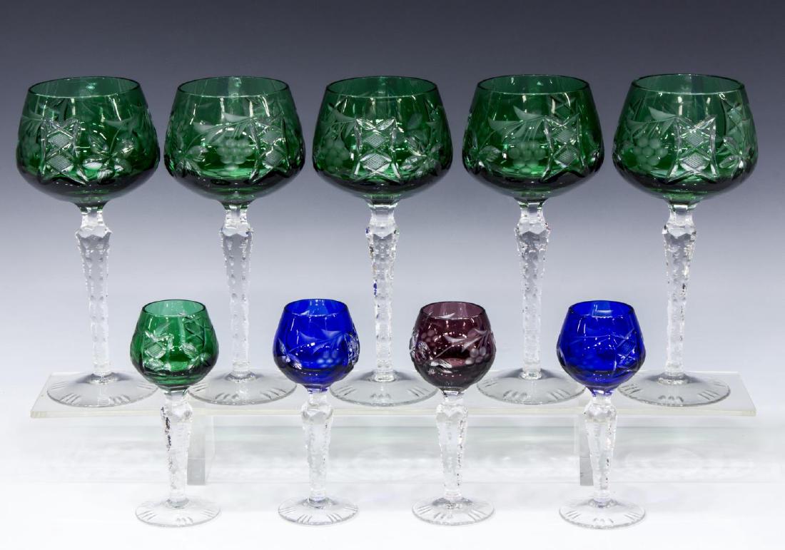 (9) CUT TO CLEAR MULTI COLOR CORDIALS & GOBLETS (1 of 2)