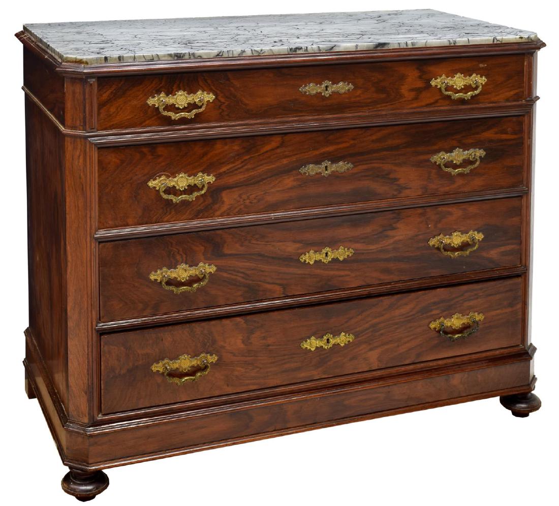 VICTORIAN MAHOGANY COMMODE WITH MARBLE TOP (1 of 3)