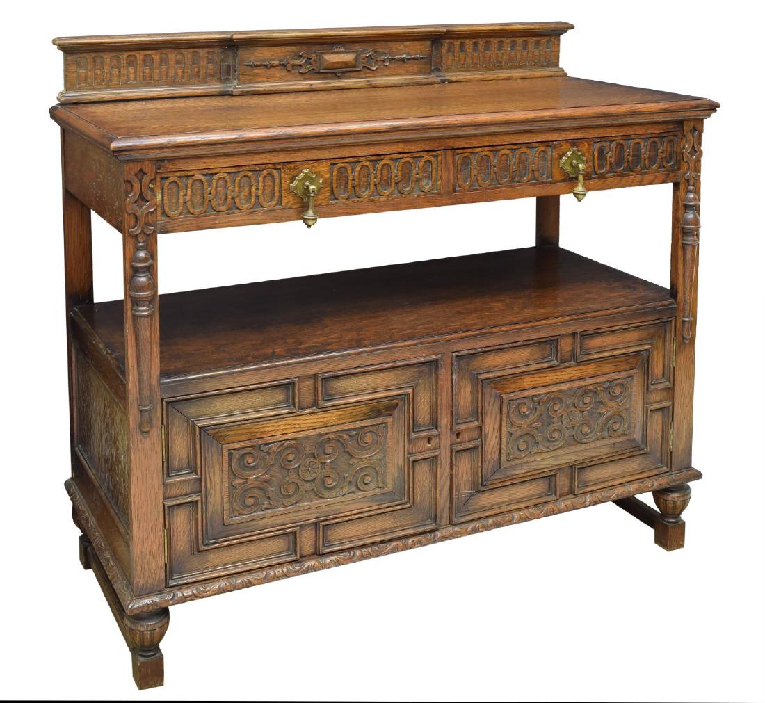 JACOBEAN STYLE OAK SERVER BUFFET (1 of 2)