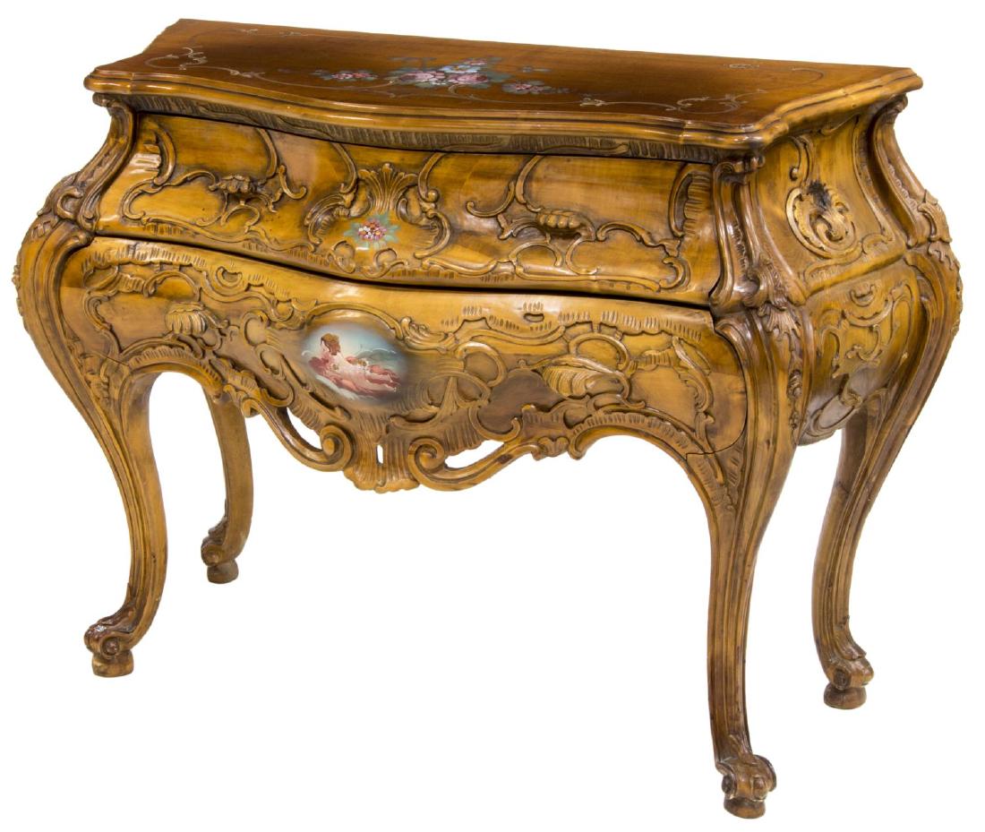 FRENCH LOUIS XV STYLE BOMBE COMMODE (1 of 3)