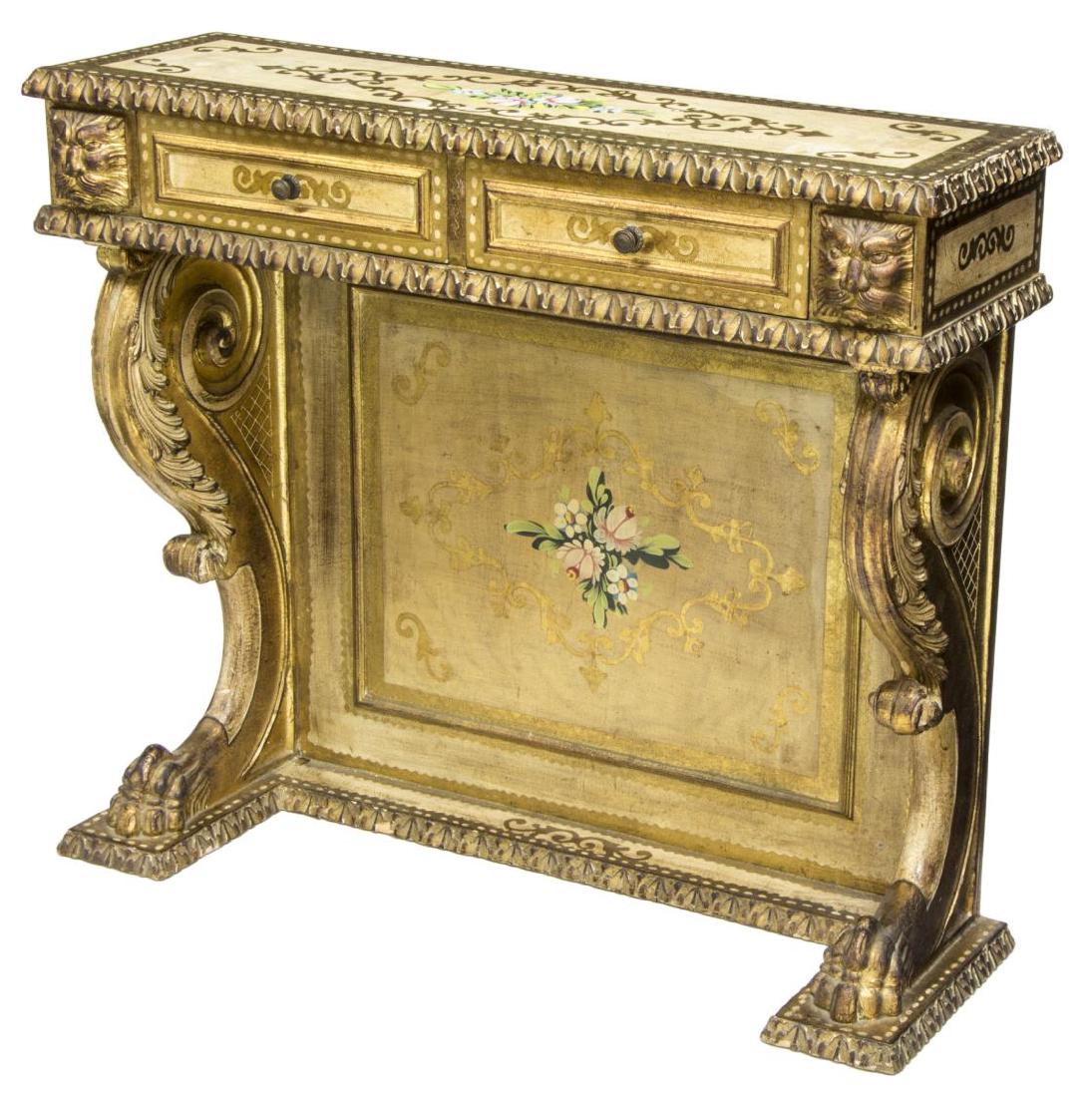 ITALIAN GILT WOOD HALL CONSOLE TABLE (1 of 4)