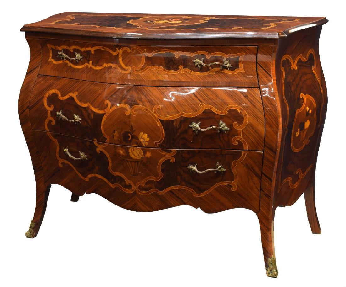ITALIAN LOUIS XV STYLE BOMBE COMMODE (1 of 4)