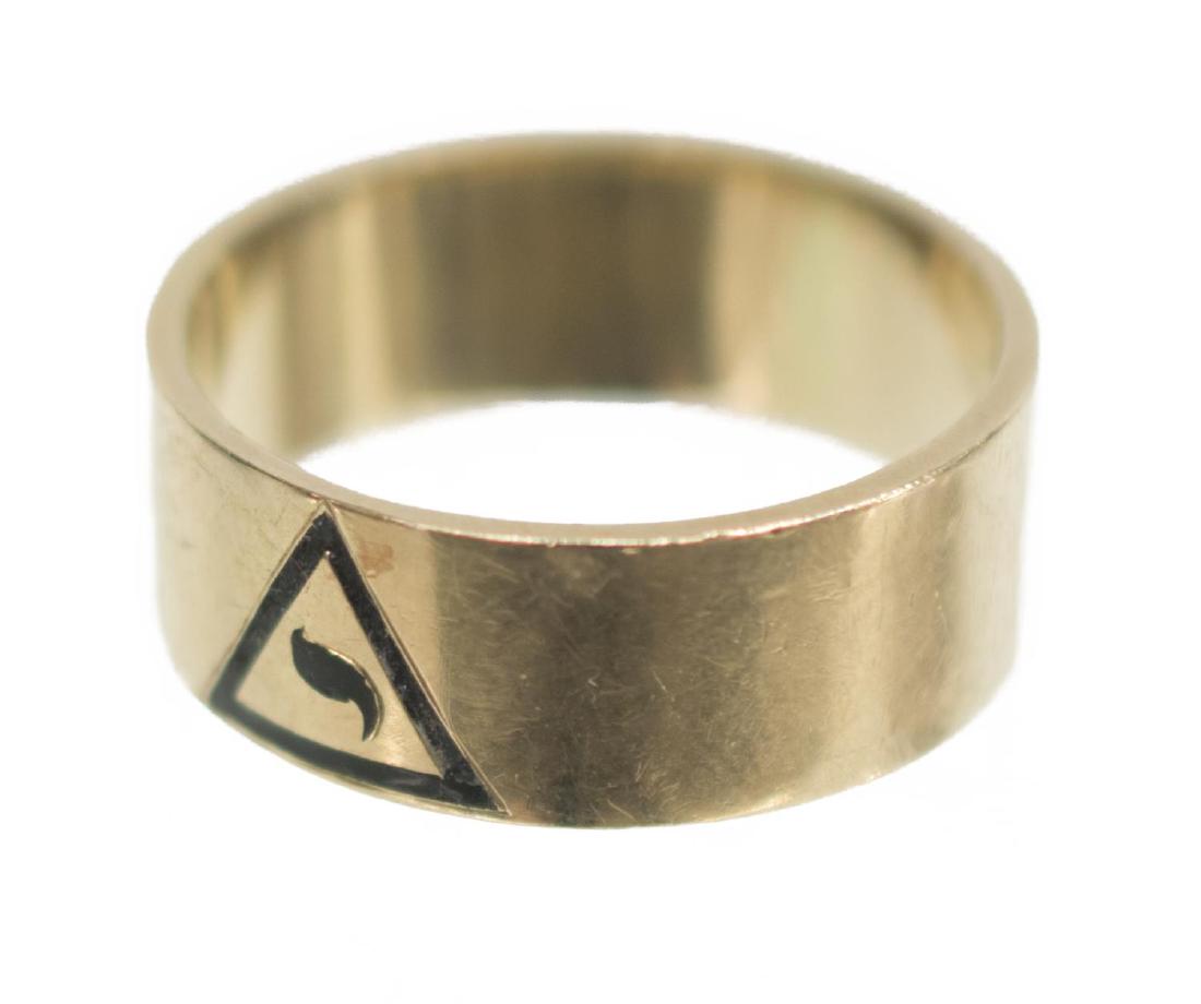 14KT YELLOW GOLD MASONIC RING, SCOTTISH RITE LOGO (1 of 4)