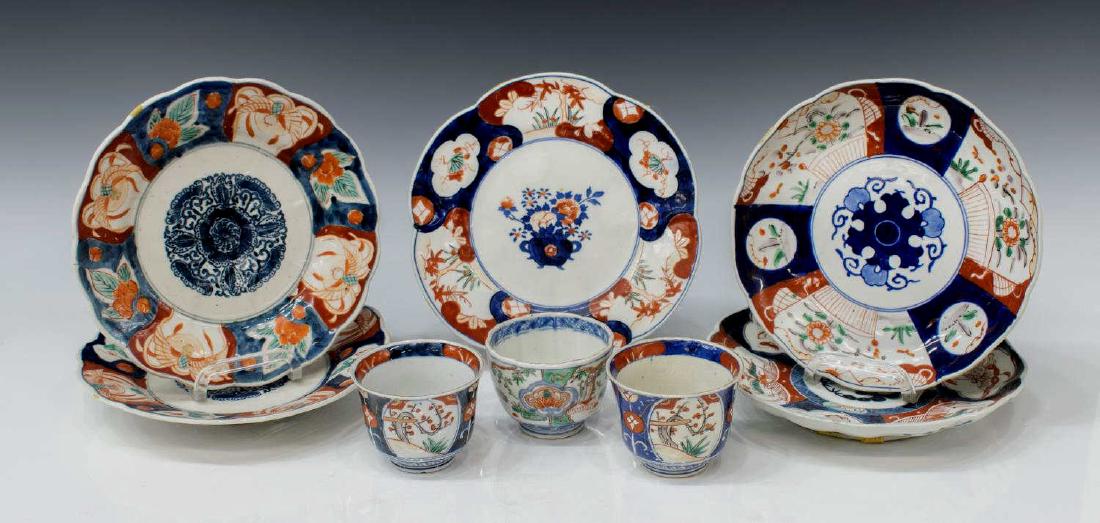 (8) JAPANESE IMARI PORCELAIN PLATES & CUPS (1 of 7)