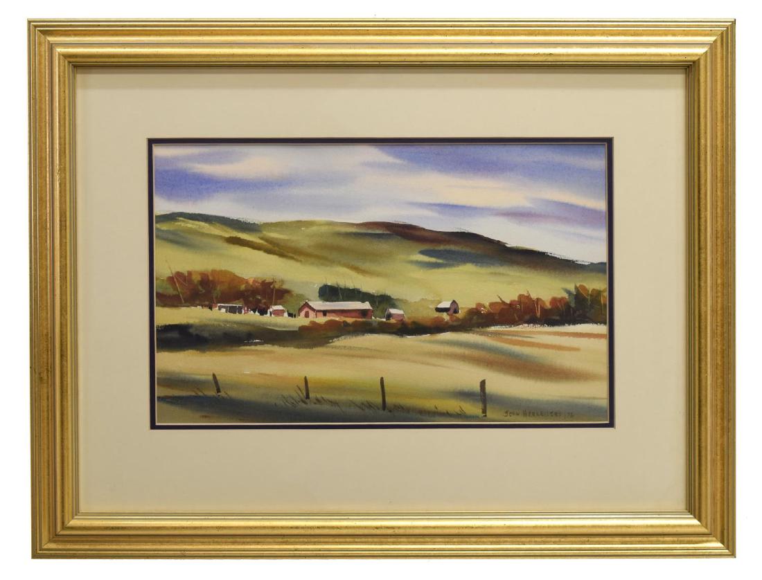 JOHN HERREILERS (1924-2001) HILLS & FARM BUILDINGS (1 of 4)