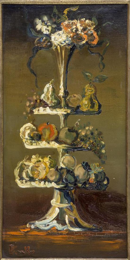 A. BINELLO FRAMED OIL ON CANVAS FRUIT AND EPERGNE (1 of 4)