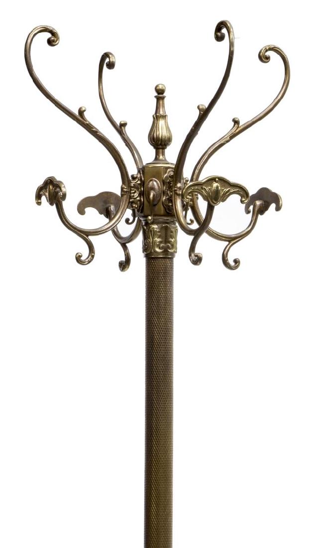 PATINATED BRASS HALLTREE WITH COAT & HAT RACKS (1 of 2)