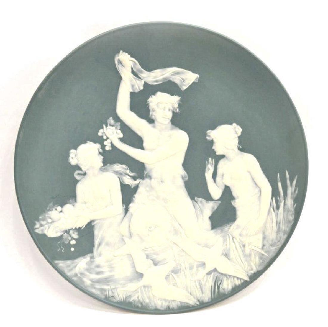 LARGE METTLACH PHANOLITH CHARGER, STAHL, C. 1901 (1 of 5)