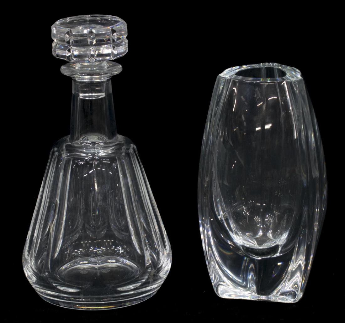 (2) BACCARAT COLORLESS CRYSTAL VASE & DECANTER (1 of 4)