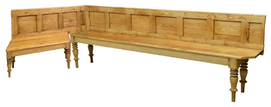 SCANDINAVIAN ANTIQUE PINE WOOD CORNER BENCH (1 of 5)