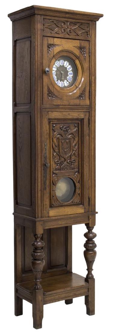 FRENCH CARVED OAK STANDING CASE CLOCK 19THC (1 of 4)
