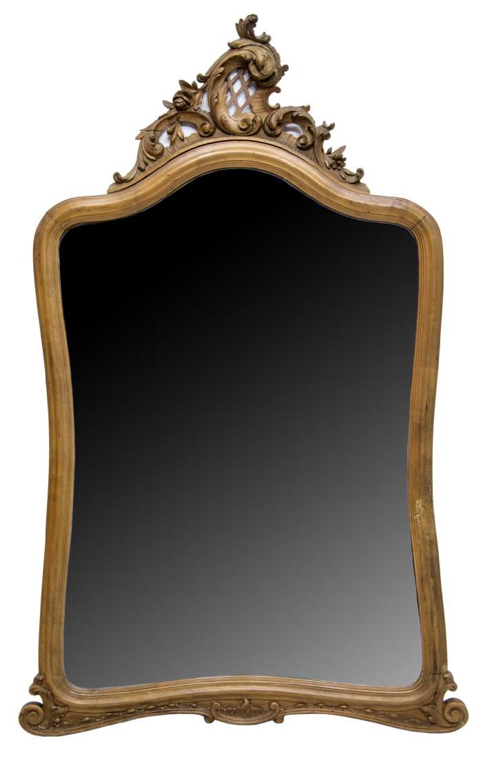 LOUIS XV STYLE MAPLE FRAMED BEVELED MIRROR (1 of 2)