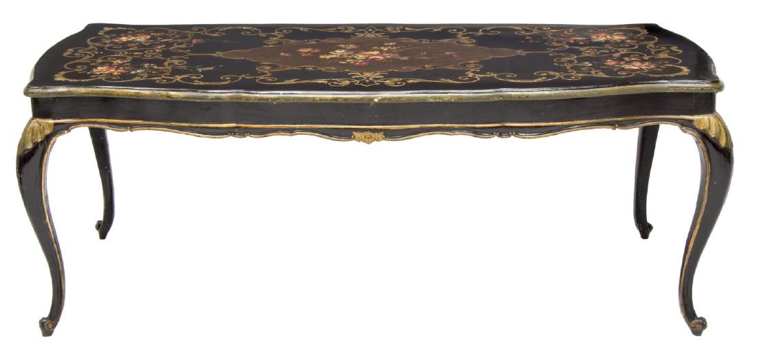 VENETIAN PARCEL FLORAL & GILT TOP DINING TABLE (1 of 3)