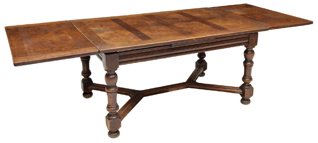 FRENCH PROVINCIAL OAK DRAW LEAF DINING TABLE (1 of 4)