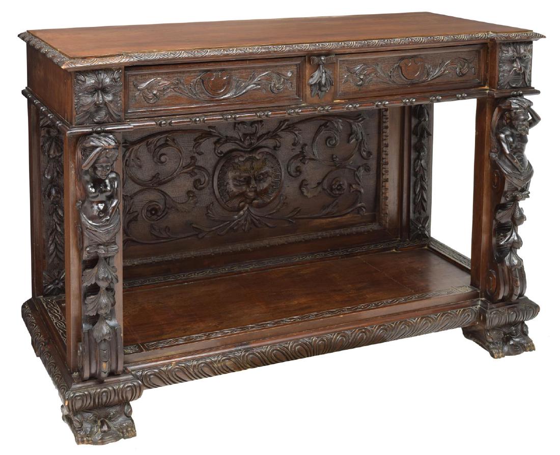 ITALIAN HIGHLY CARVED FIGURAL CONSOLE TABLE (1 of 5)