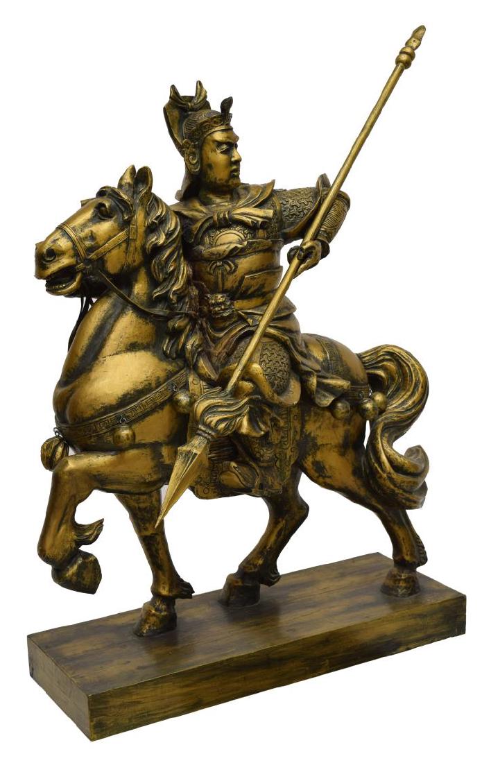 CHINESE GILTWOOD WARRIOR ON HORSE (1 of 4)