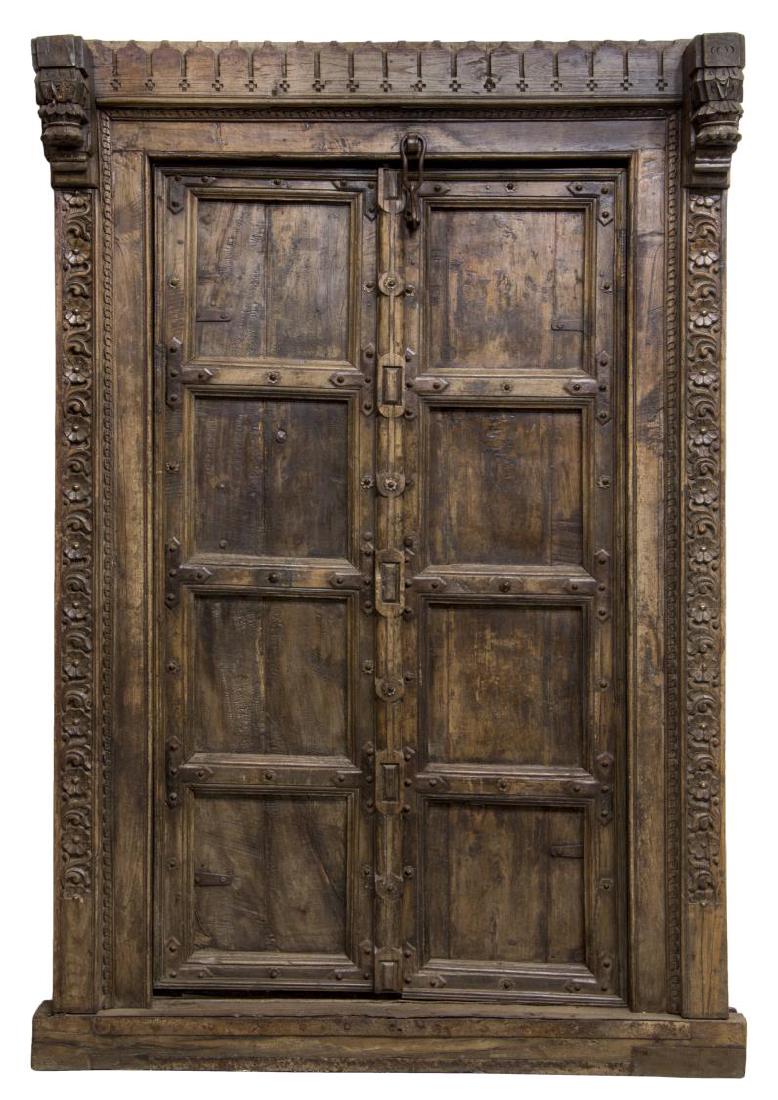 ARCHITECTURAL CARVED TEAKWOOD DOOR & FRAME (1 of 3)