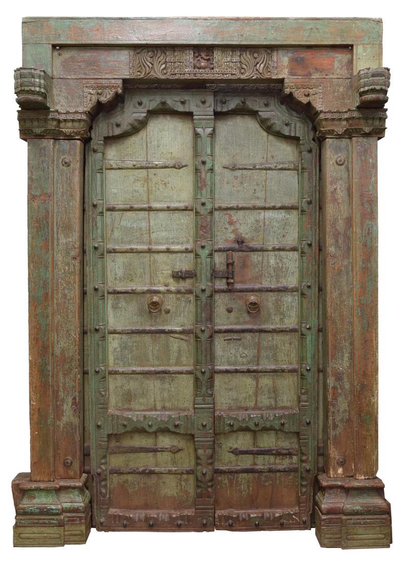 ANTIQUE ARCHITECTURAL PAINTED FRAME & DOORS (1 of 3)