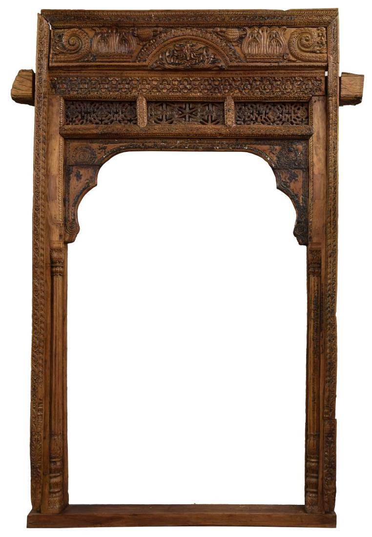 LARGE ANTIQUE FOLIATE CARVED DOOR / WINDOW FRAME (1 of 4)