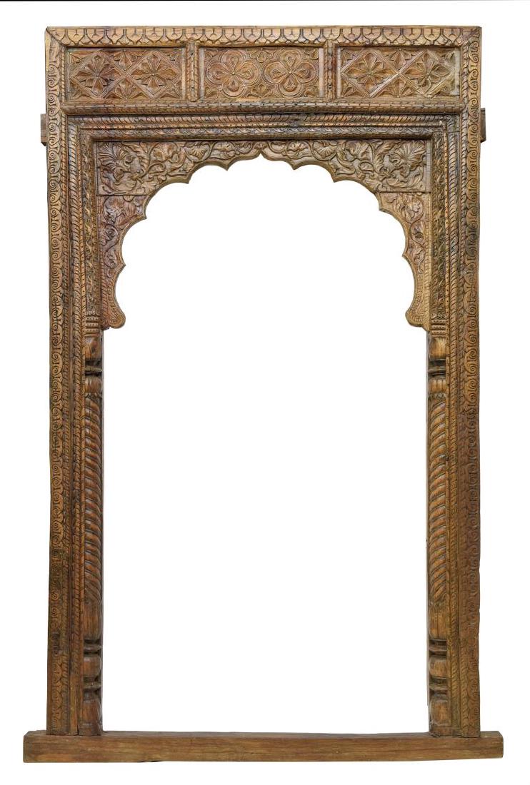 LARGE ANTIQUE FOLIATE CARVED DOOR / WINDOW FRAME (1 of 3)