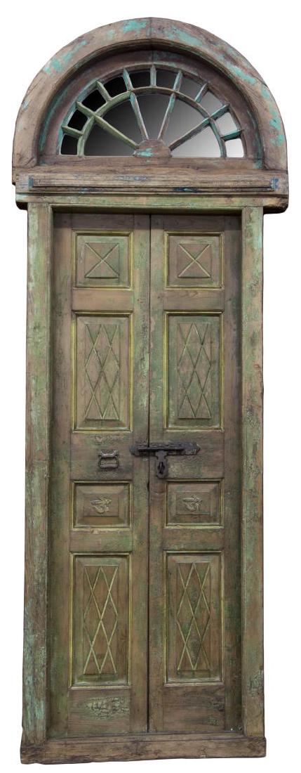 LARGE ARCHITECTURAL LUNETTE & CARVED DOORS (1 of 4)